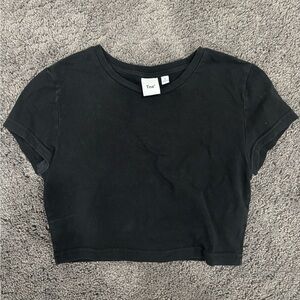 TNA Black Cropped Crew Tee- Hold-It™ Ortiz Cropped T-Shirt